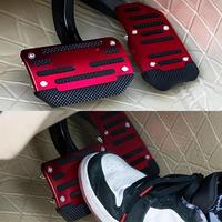 [2pcs Auto Transmission Pedal Kit] 2Pcs Aluminum Automatic Transmission Car Foot Gas Blue Red Kit Fuel Pedal Pedals Cover Non...