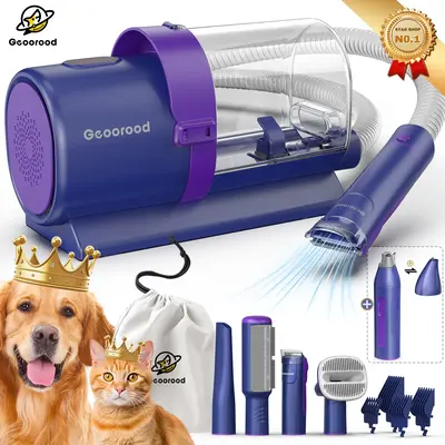 【Geoorood】Dog Grooming Vacuum Kit, Pet Grooming Vacuum with Clipper Nail Grinder, 2.5L Dust Cup Dog deshedding Vacuum Bru...