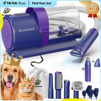 【Find Your Jun】Dog Grooming Vacuum Kit, Pet Grooming Vacuum with Clipper Nail Grinder, 2.5L Dust Cup Dog deshedding Vacuu...