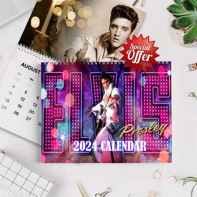Elvis 2024 Calendar, Presley 2024 Wall Calendar, The Hillbilly Cat Celebrity Calendar 2024