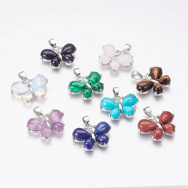 Natural & Synthetic Mixed Stone Pendants