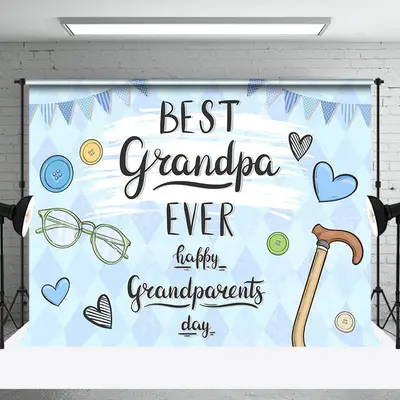 Aperturee Best Grandpa Ever Happy Grandparents Day Backdrop - Aperturee