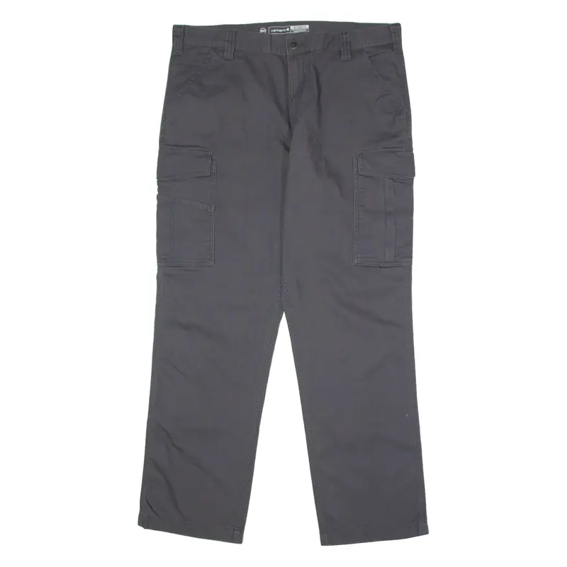 CARHARTT Carpenter Mens Canvas Trousers Grey Relaxed Straight W38 L32