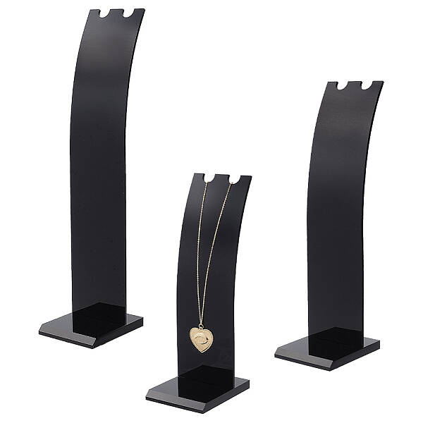 3Pcs 3 Sizes Opaque Acrylic Necklace Display Stands