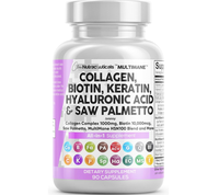 Multimane Collagen Pills Biotin Keratin Saw Palmetto Hyaluronic Acid - Hair Skin and Nails Vitamins and DHT Blocker with Vita...