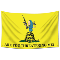 Gadsden Are You Threatening Me 3x5Ft Flag Tapestry  UV Resistance Fading  for Wall Hanging College Dorm Men Cave Decor Banner...