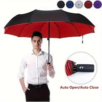 Double Layer Windproof Umbrella, 1 Count 10 Ribs Umbrella with Storage Box, Portable Umbrella for Outdoor Activities, Fashion...