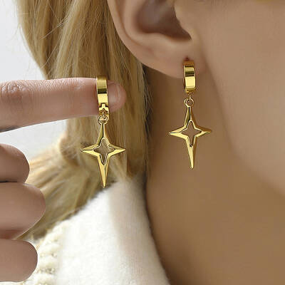 Fashionable Star Hoop Earrings for Women's Unique Style