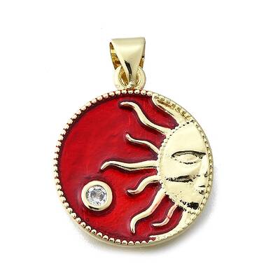Brass Micro Pave Cubic Zirconia Celestial Pendants
