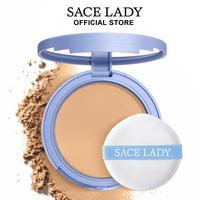 SACE LADY Oil Control Face Setting Powder,Waterproof Long Lasting Talc-Free Pressed Powder Matte Face Makeup With Puff 0.35Oz