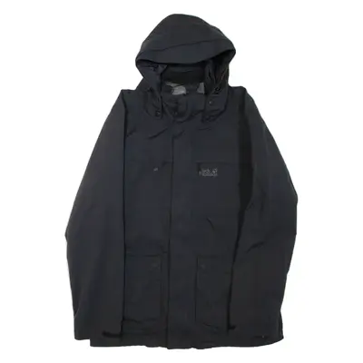 JACK WOLFSKIN Mens Jacket Black Hooded 2XL