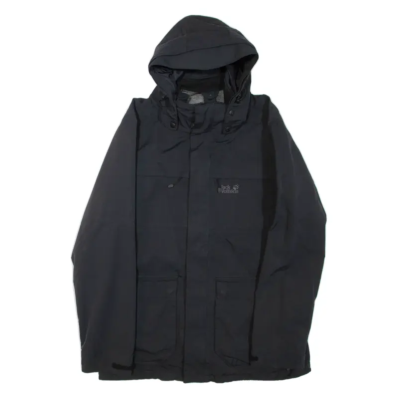 JACK WOLFSKIN Mens Jacket Black Hooded 2XL