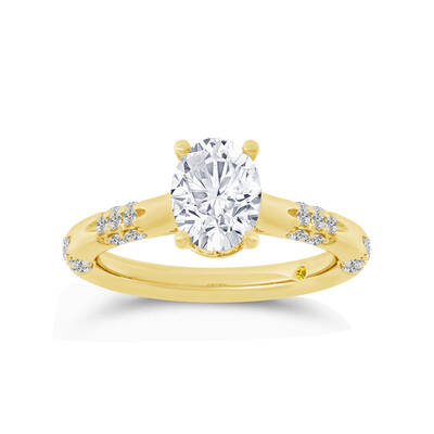 Quell Petite Hidden Halo Oval Lab Grown Diamond Engagement Ring | 10K Yellow Gold 2 1/2 CT. TW.