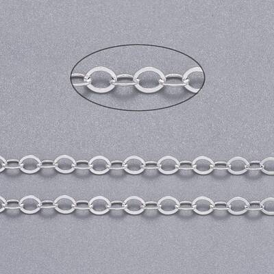 Brass Flat Oval Cable Chains