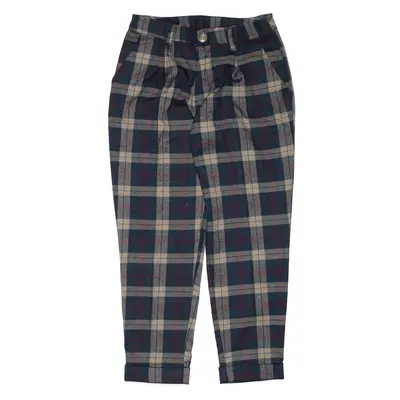 Check Blue Regular Mom Trousers Womens W25 L24