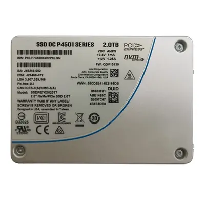 Intel SSDPE7KX020T7 | DC P4501 2TB Triple-Level Cell PCI Express 3.1 x4 NVMe U.2 2.5-Inch Solid State Drive