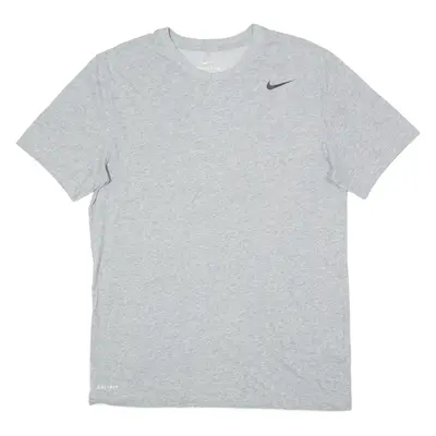 NIKE Mens T-Shirt Grey Crew Neck M