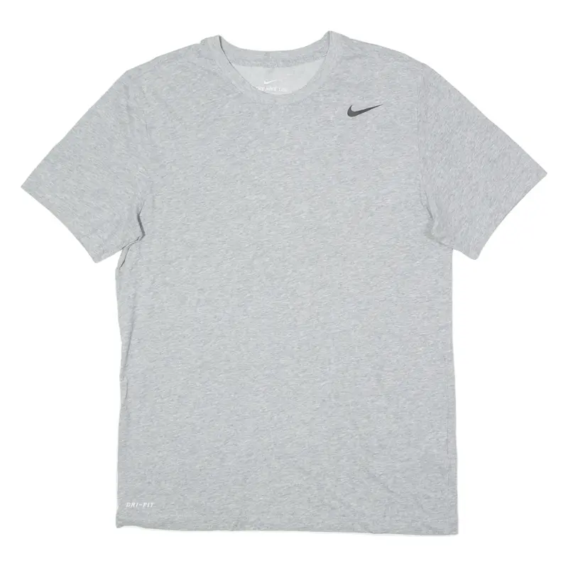 NIKE Mens T-Shirt Grey Crew Neck M