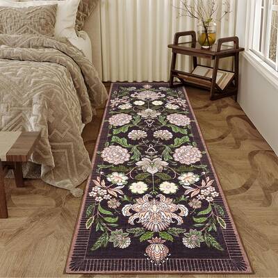 Garvee Indoor Washable Low Pile Runner Rug Modern Printed Soft Non-Slip Carpet Foldable Portable 2x6ft Purple Living Room Bed...