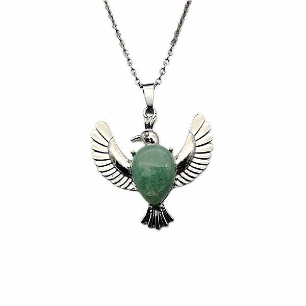 Peace Dove Water Droplet Crystal Necklace Pendant Fashion Ornament Simple Pendant