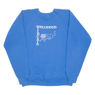 FRUIT OF THE LOOM Wellwood Wildcats Mens Sweatshirt Blue Crew Neck USA 2XL