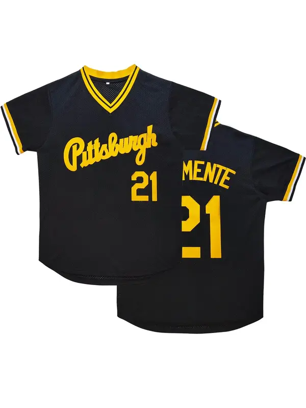 Men's Letter & Number Embroidered Baseball Jersey, Casual Breathable Short Sleeve Baseball Top for Training Competition Party...