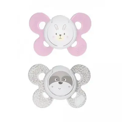 Physio Comfort Silicone Pacifier for Girls 0-6 Months 2 Units Chicco