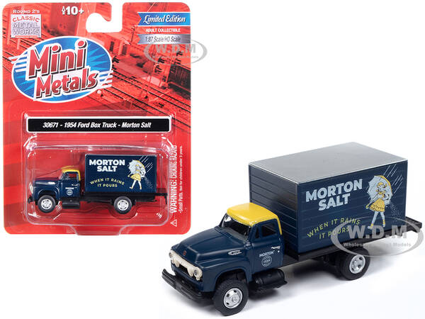 1954 Ford Box Truck Dark Blue with Yellow Top \