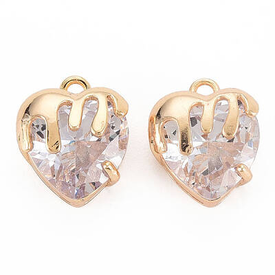 Brass Micro Pave Cubic Zirconia Charms