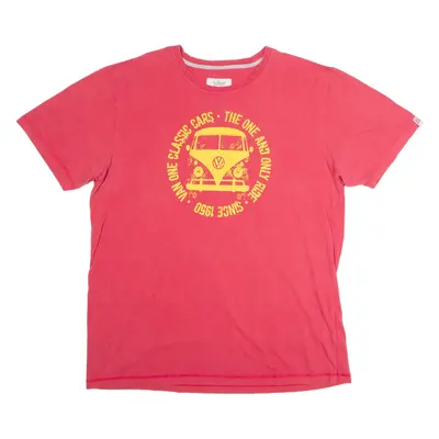 VOLKSWAGEN Van Mens T-Shirt Red Crew Neck 3XL