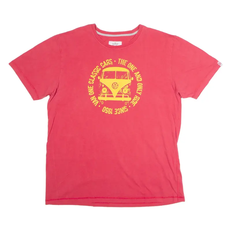 VOLKSWAGEN Van Mens T-Shirt Red Crew Neck 3XL