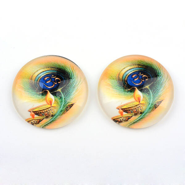 Yoga Theme Glass Cabochons