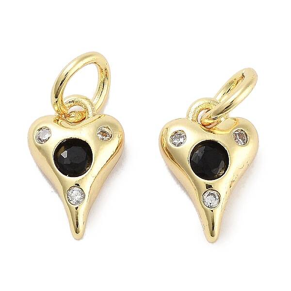 Brass Micro Pave Cubic Zirconia Charms