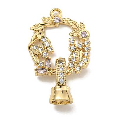 Brass Micro Pave Cubic Zirconia Fold Over Clasps