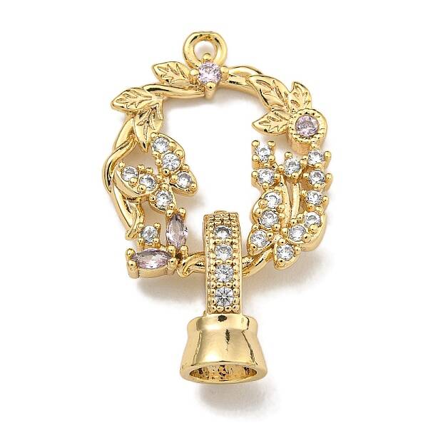Brass Micro Pave Cubic Zirconia Fold Over Clasps