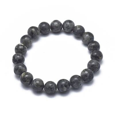 Natural Larvikite Bead Stretch Bracelets