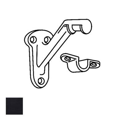 Cal-Royal Hand Rail Bracket Heavy Duty Cast Aluminum, 3-1/4 Height, 1-7/16 Width, 3-1/4 Projection, Black