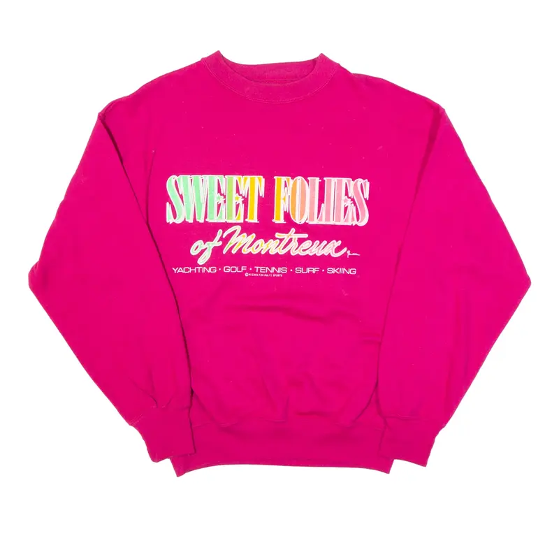 SWEET LINE Folies Of Montreux Switzerland Sports Sweatshirt Pink Womens M