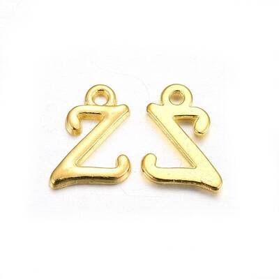 Golden Plated Alloy Letter Pendants