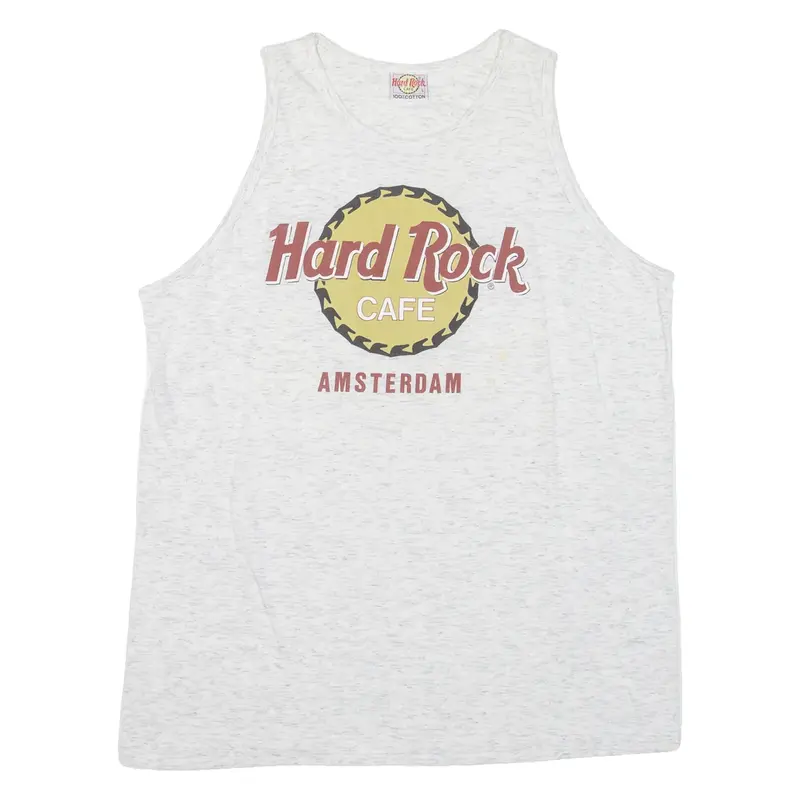 HARD ROCK CAFE Amsterdam Mens Vest Grey Sleeveless L