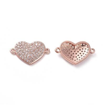 Brass Micro Pave Cubic Zirconia Links connectors