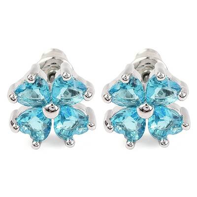 Cubic Zirconia Clover Stud Earrings