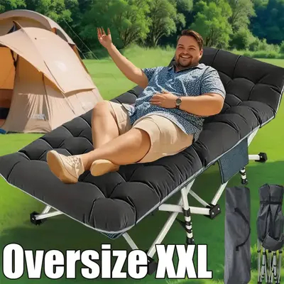 Folding bed outdoor, Folding CampingCots for Adults, Double Layer 1200D900lb Loading Cot for Sleeping,Heavy Duty Guest Bed wi...