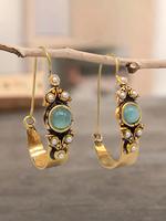 Vintage Style Faux Pearls Hoop Earrings, Boho Style Jewelry for Women, Fashion Jewelry Accessories for Party, Daily Clothing ...