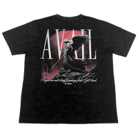 Arch Angel Pump Cover - Acid Wash BLACK -  Cotton T-Shirt Oversized Gym Back Print Graphic Front Embroidery Neck Embossing Ex...