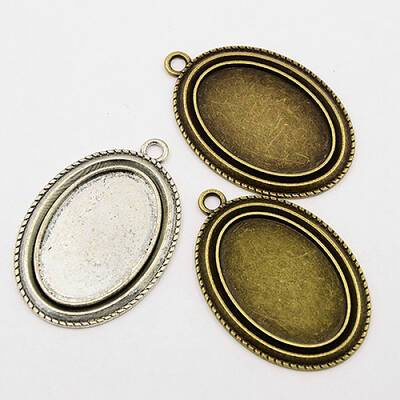 Tibetan Style Zinc Alloy Pendant Cabochon Settings