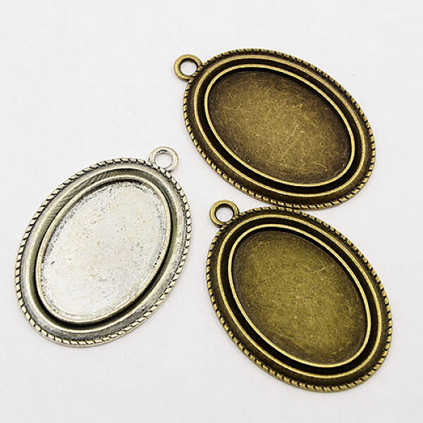 Tibetan Style Zinc Alloy Pendant Cabochon Settings