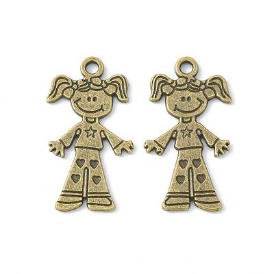 Tibetan Style Alloy Girl Pendants