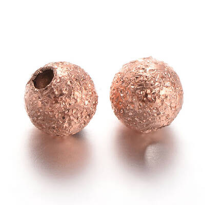 Round Brass Textured Beads