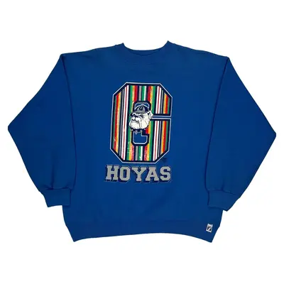 Hoyas Logo 7 College Sweatshirt - XL Blue Cotton Blend